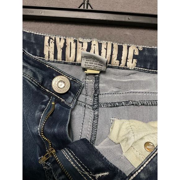 JUNIOR HYDRAULIC BAILEY SUPER SKINNY DARK BLUE JEANS 11/12 EMBELLISHED - Picture 3 of 8